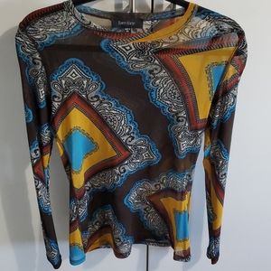 Karen kane long sleeve mesh top sz XL.